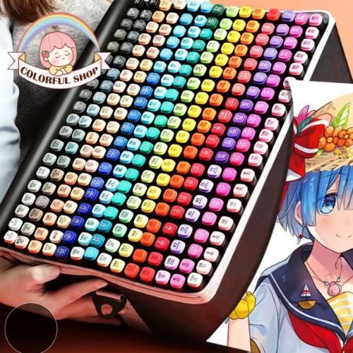 Bút màu Marker Touch Paideli Túi Vải Bộ 168 màu,vẽ anime gồm 10 quà tặng