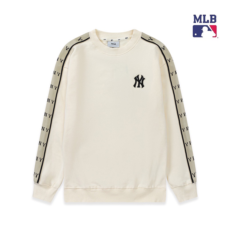 ❤❀  ❤ Mlb Áo Nỉ Dài Tay Cổ Tròn Thêu Họa Tiết Thời Trang