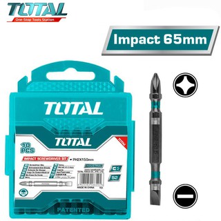 Bộ 10 mũi bắt vít hai đầu ph2+sl6.0*1.0x65 mm total tacim16hl133