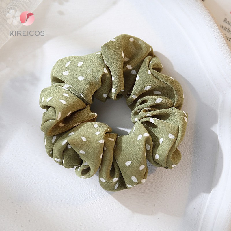 Bèo Cột Tóc Scrunchies Loại Trung In hình chấm bi Hot Trend Hàn Quốc CT0038