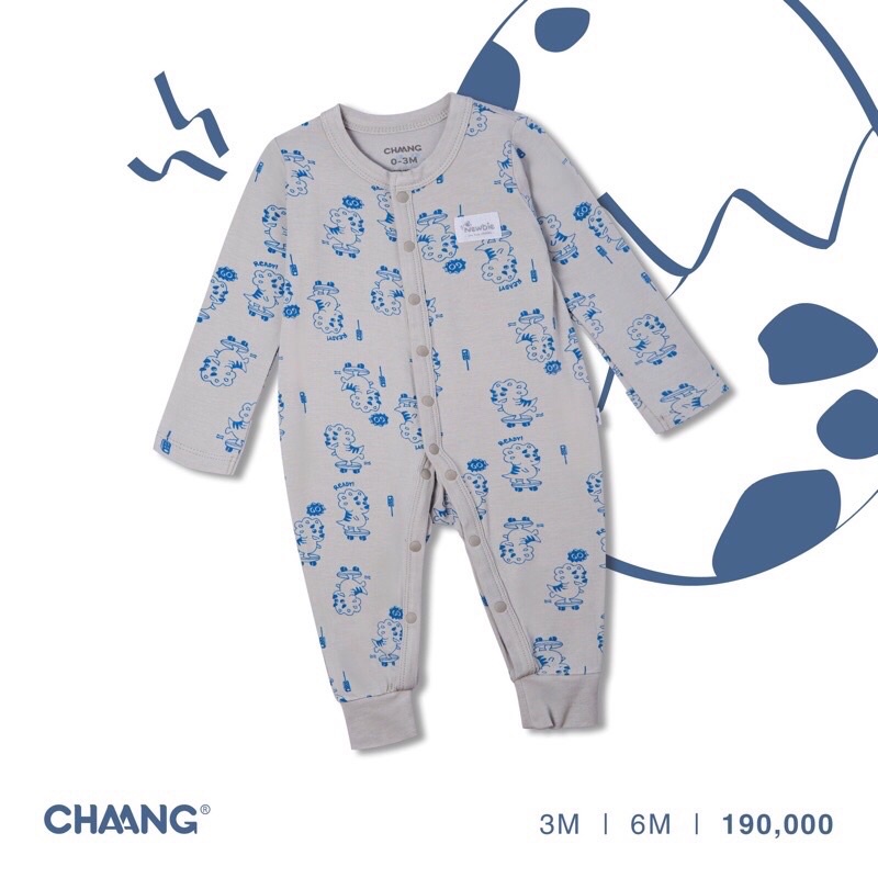 [Xả hàng] Body sơ sinh dài cúc giữa CHAANG Dino