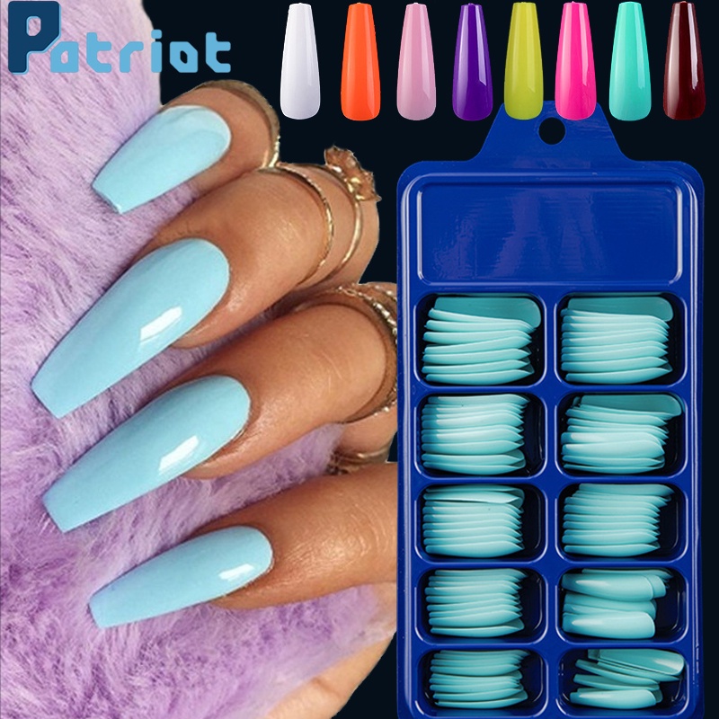 [Hàng mới về] Hộp 100 móng tay giả 10 cái mỗi loại kích thước đầy đủ chất lượng cao