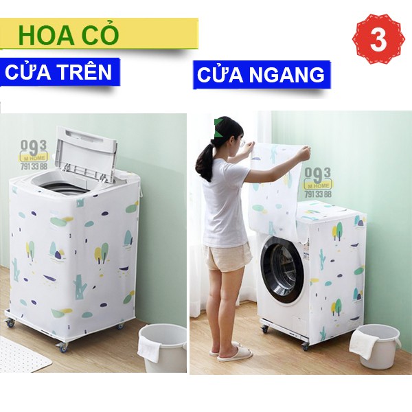 Áo Phủ Máy Giặt Chống Bụi Cửa Trên Cửa Ngang, Miếng Đậy Máy Giặt