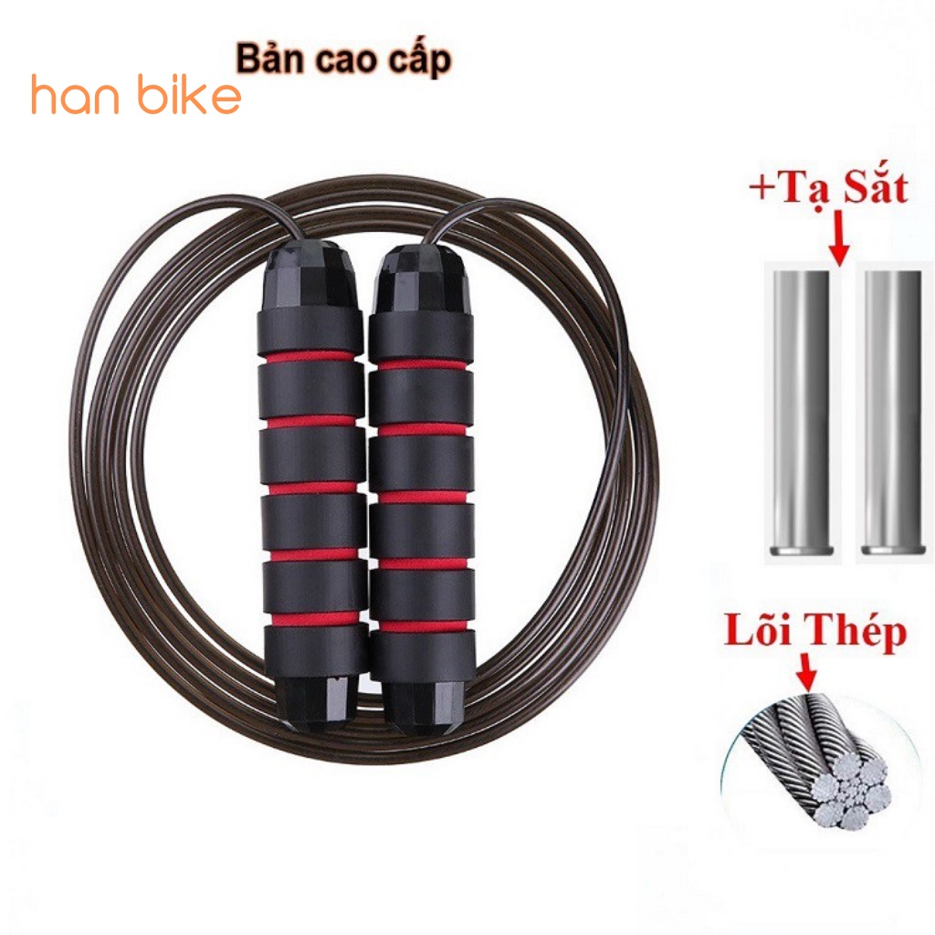 Dây nhảy giảm cân thể dục tập gym lõi thép giảm mỡ bụng siêu bền dài 2.9m kèm tạ ATS-07