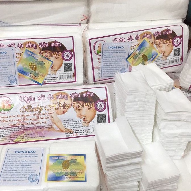 Khăn vải khô đa năng  Baby Hiền Trang Gói 200g~Khăn Vải Khô Đa Năng Chính Hãng