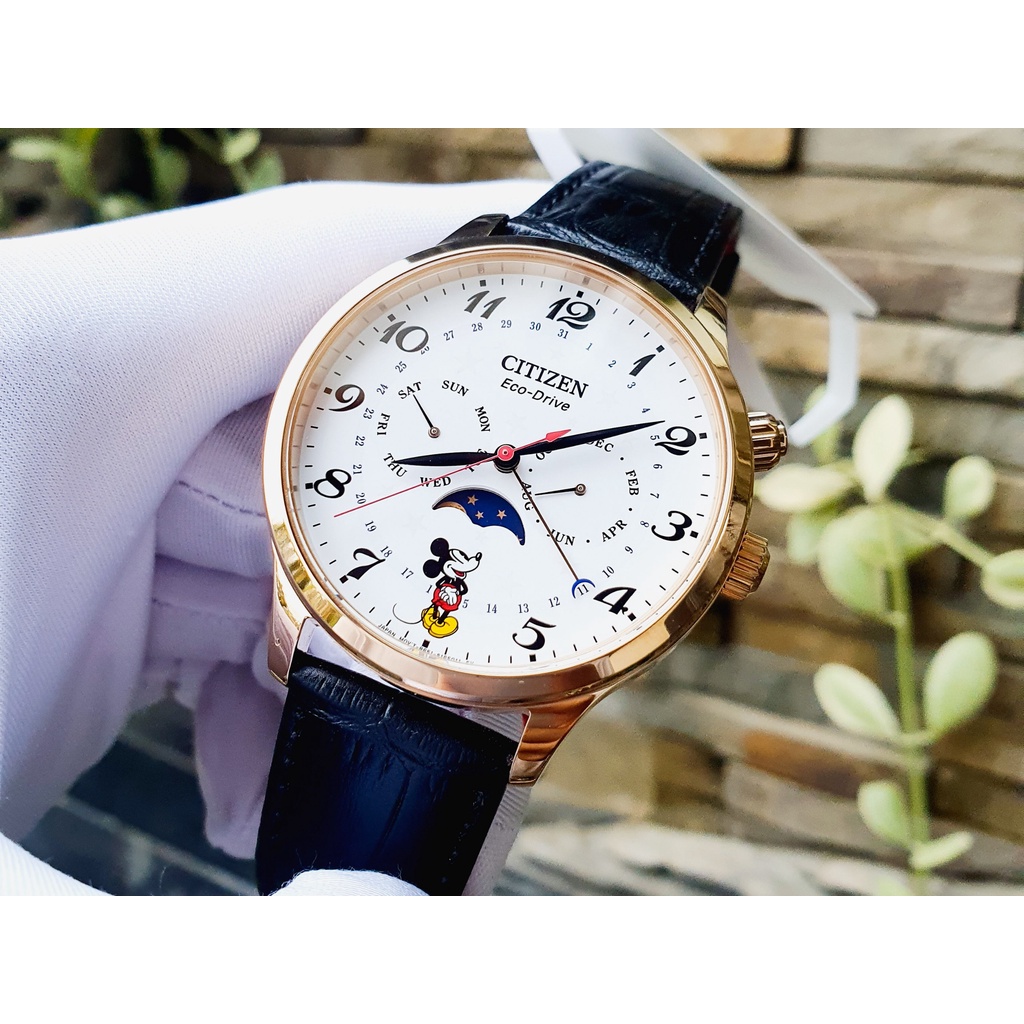 Đồng hồ nam chính hãng Citizen AP1053-15W Disney Mickey Mouse - Máy quartz pin năng lượng ánh sáng - Kính Sapphire