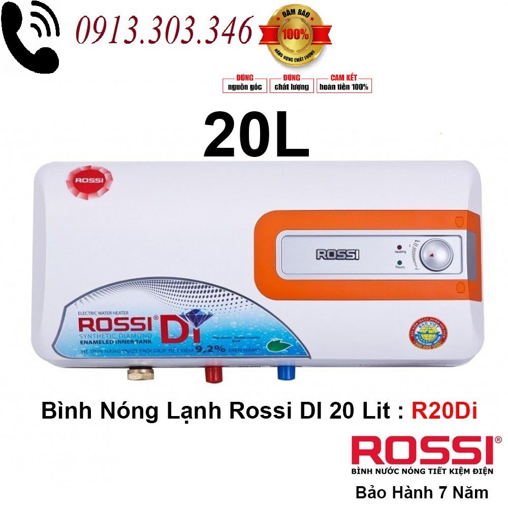 Bình nước nóng Rossi Di 20L CHÍNH HÃNG TÂN Á ĐẠI THÀNH, tân á đại thành online