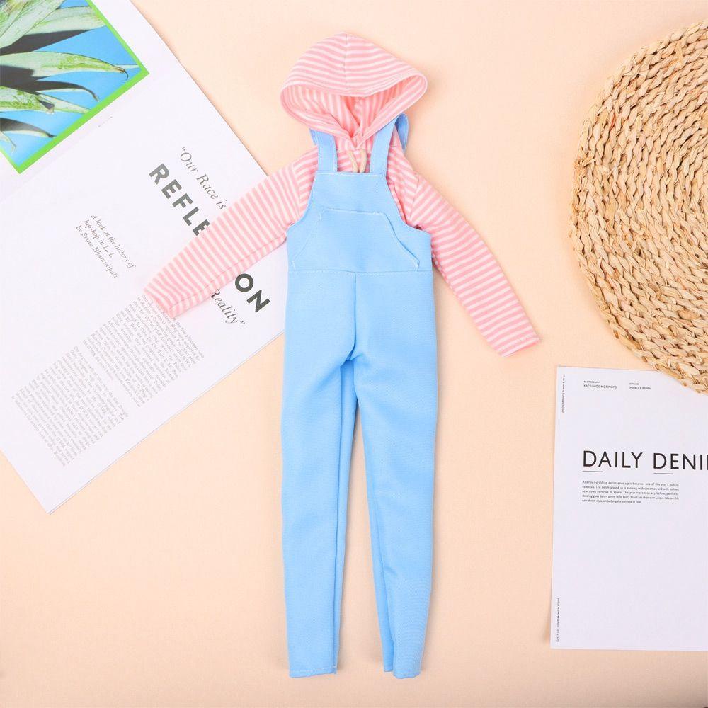 BEBETTERM Set Áo Hoodie + Quần Yếm Denim Thời Trang Cho Búp Bê 1 / 3