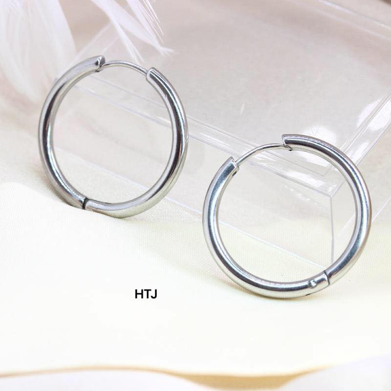 Bông tai bạc Bibi - Khuyên tai vòng tàu cá tính dành cho cả nam và nữ