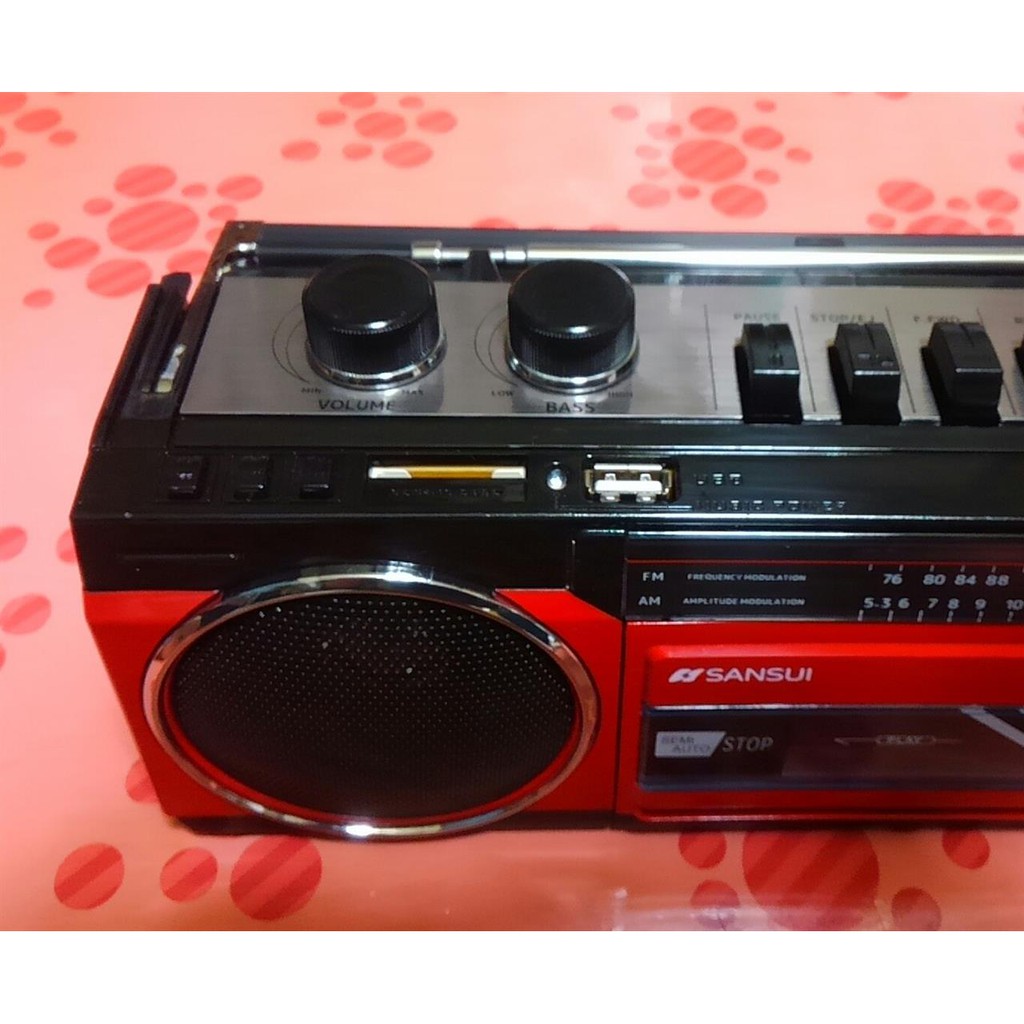 Đài Cassette Bluetooth SANSUI SCR-B2 Nhật Bản Kiểu Dáng Hiện Đại