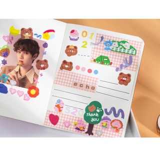 Cuộn 100 hình dán washi sticker đáng yêu 🔆