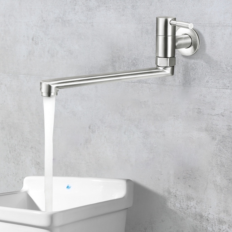 Vòi Nước Xoay 180 Độ Bằng Thép Không Gỉ Cho Bồn Rửa Chén