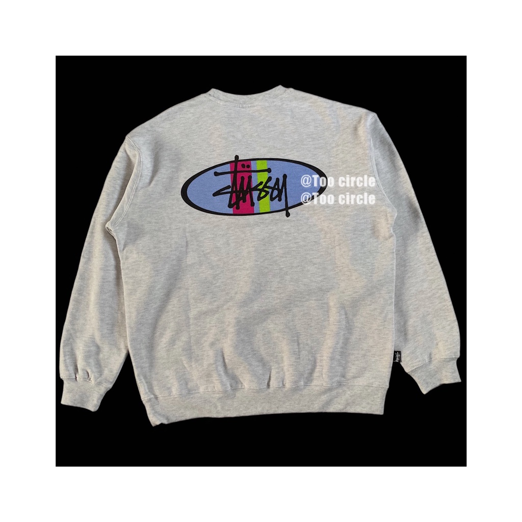 Áo nỉ STUSSY dài tay cổ tròn thời trang thu đông cho cặp đôi