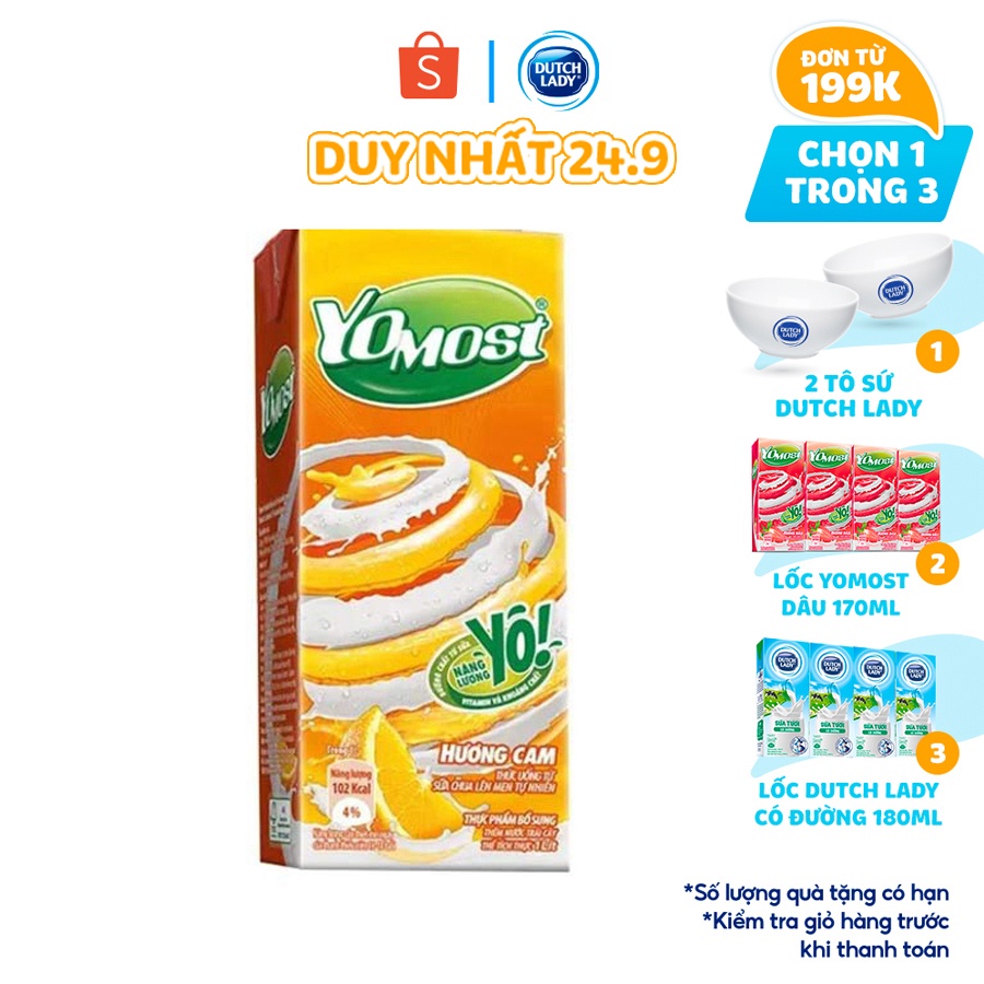 Hộp Sữa chua uống Yomost vị cam Hộp 965ml