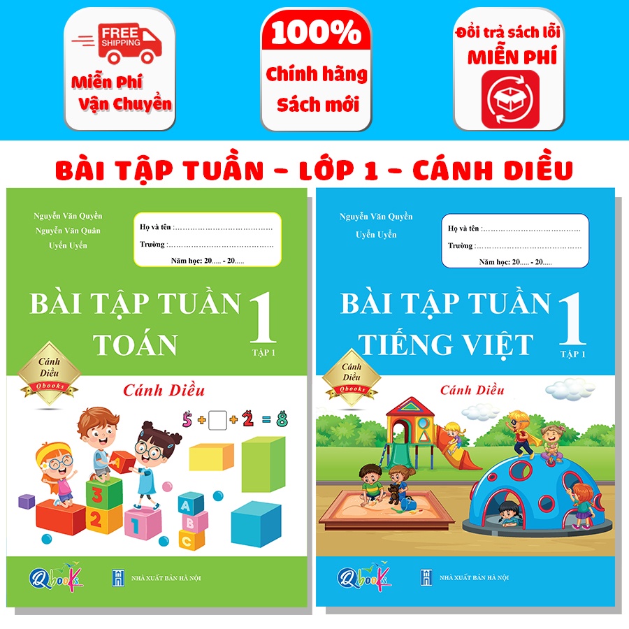 Sách - Combo Bài Tập Tuần Toán và Tiếng Việt 1 - Cánh diều - Học kỳ 1 (2 cuốn)
