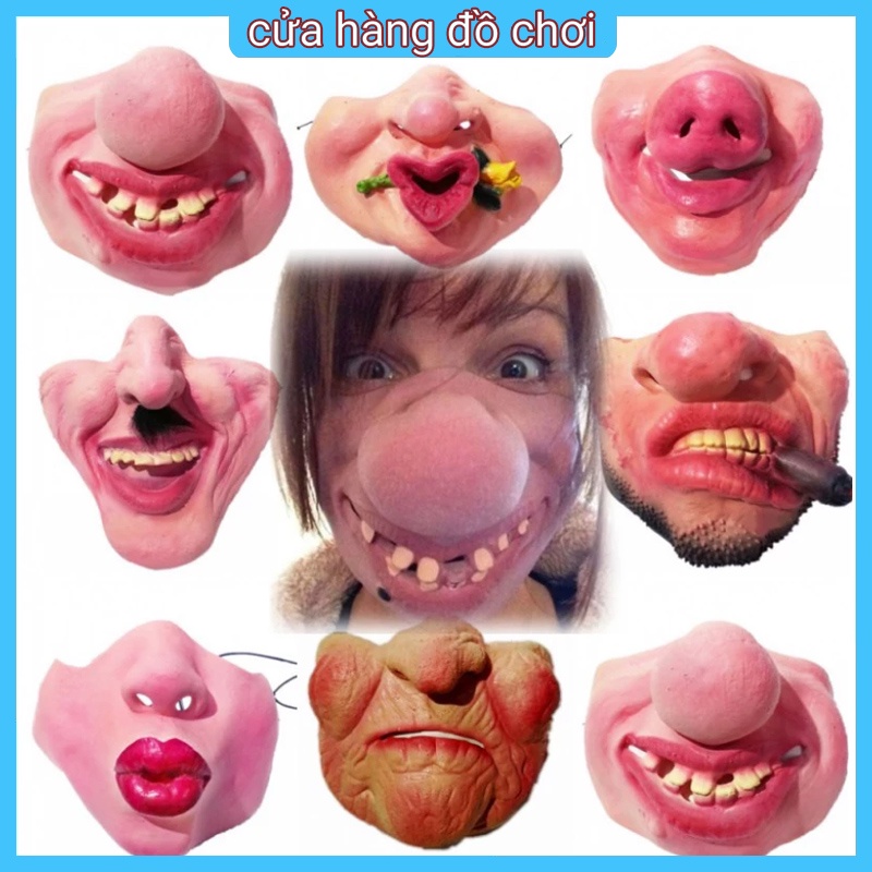 Halloween Masks for Adults Fun Drone Beard Latex 3d Stereo Masks Exhaust Sunscreen Face Cosplay Masks