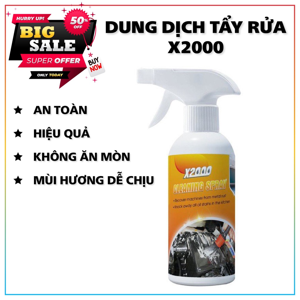 Lọ tẩy rửa nhà bếp đa năng siêu sạch Clean Spray X2000, nước tẩy rửa đánh bay dầu mỡ, vết bẩn cúng đầu