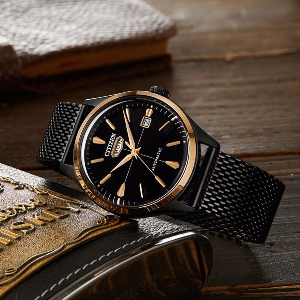 Đồng Hồ Citizen C7 Unisex Dây Thép Không Gỉ NH8396-82E - Mặt Đen