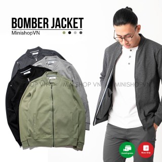 Áo khoác Bomber / Áo Bomber nỉ / Áo khoác chống nắng nam nữ MinishopVN vải Cotton co dãn 4 chiều (mẫu mới 2021)