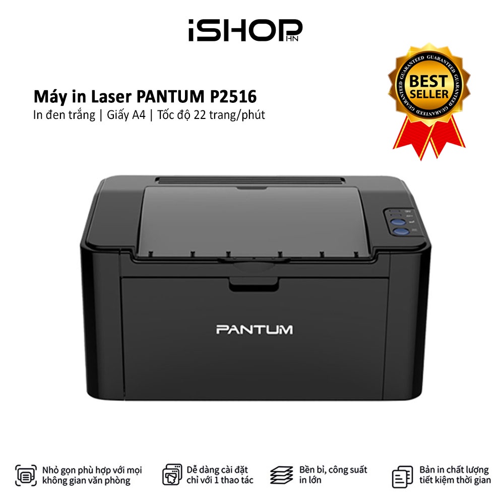 Máy in Laser PANTUM P2516, in đen trắng, khổ giấy A4, tốc độ 22 trang/phút