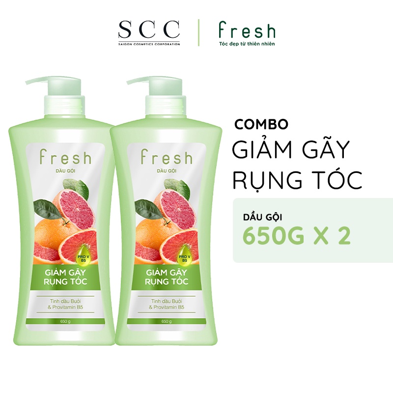 Combo 2 dầu gội Fresh giảm gãy rụng tóc 650g/chai