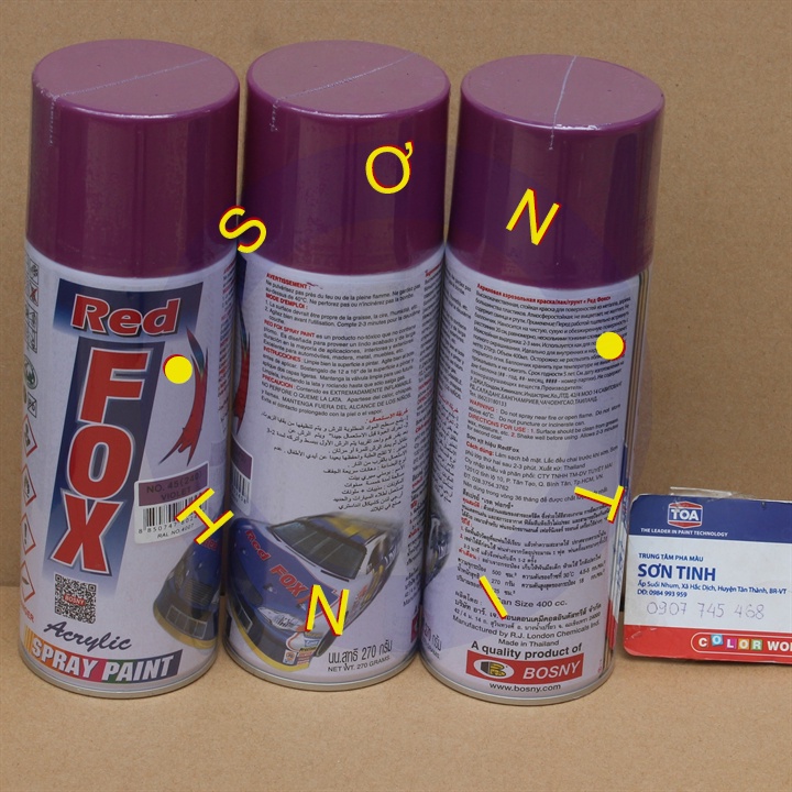Sơn xịt RED FOX Thái Lan màu Tím VIOLET 240 (No. 45) - 1 chai