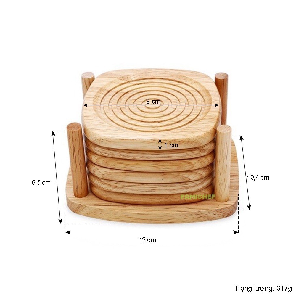 Miếng Lót Ly (Cốc) Cao Cấp Nhiều Hoạ Tiết, Khay Đựng Ly Gỗ Trang Trí, Đế Lót Ly - Gỗ Đức Thành