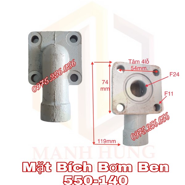 Mặt Bích Bơm Ben 550-140 (bên hút Có Bi)