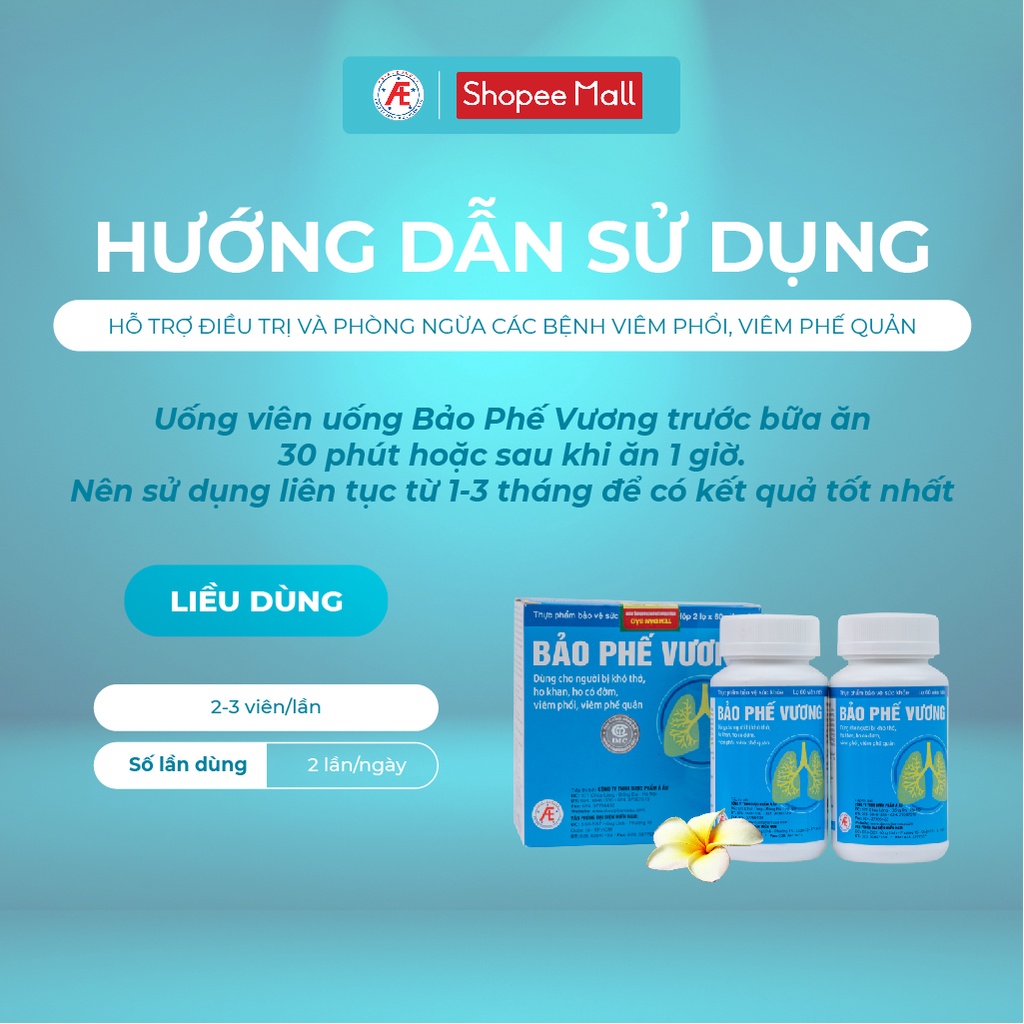 Bảo phế vương hỗ trợ giảm ho có đờm hộp 120 viên DƯỢC PHẨM Á ÂU