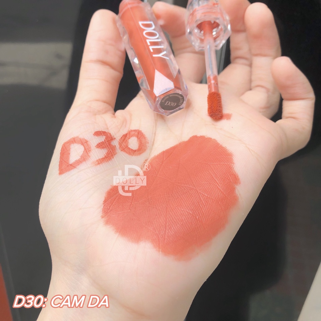 Son Kem Lì DOLLY DIAMOND VELVET Không Chì  Màu cam da