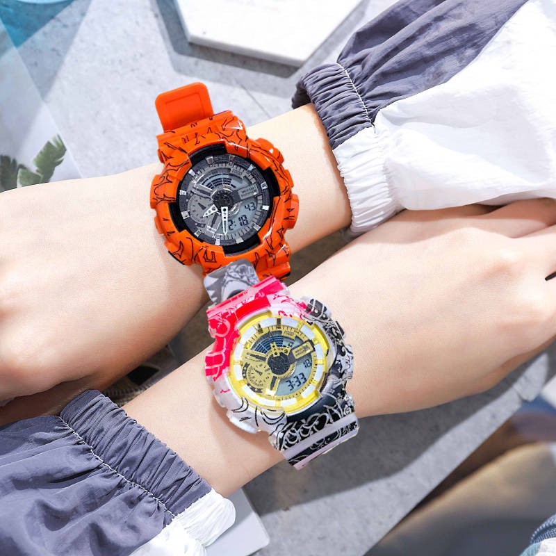 hồ  Phiên bản Hàn Quốc của đồng hồ In One Piece Đồng hồ báo thức chống nước phát sáng Đa chức năng