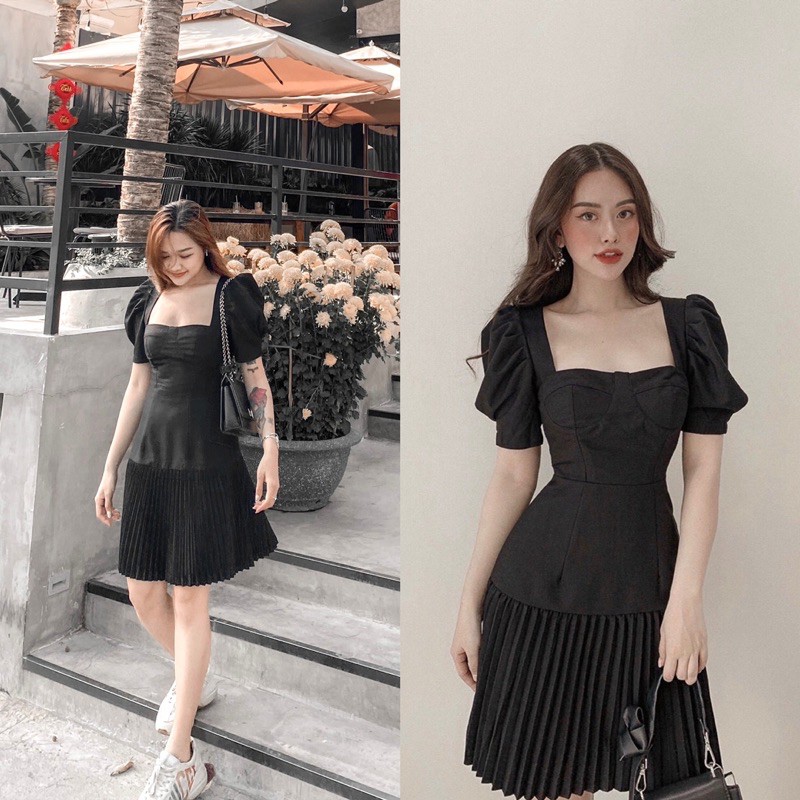 đầm tay phồng dập ly | BigBuy360 - bigbuy360.vn