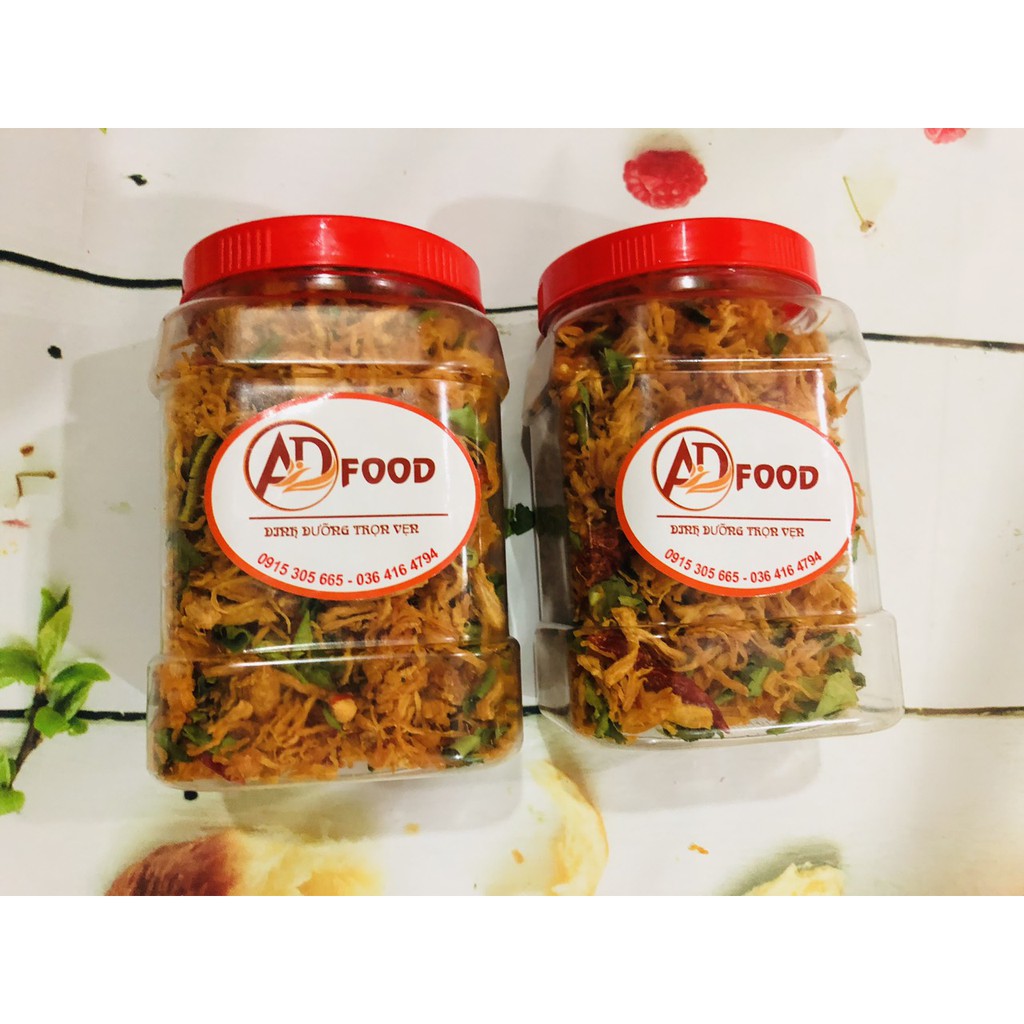 hủ 500g khô gà lá chanh nhà làm