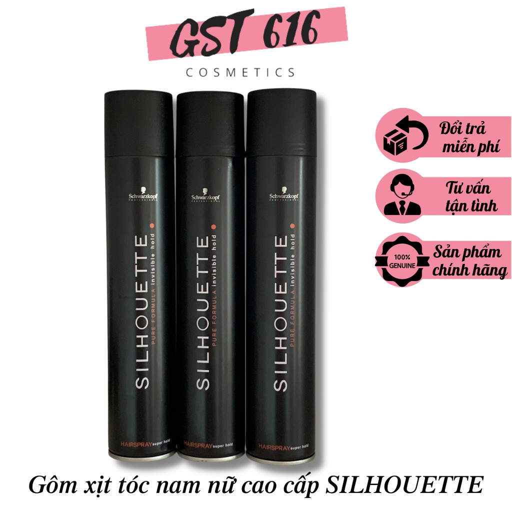 Gôm xịt tóc nam nữ tạo kiểu giữ nếp chính hãng giá rẻ SILHOUETTE 420ML