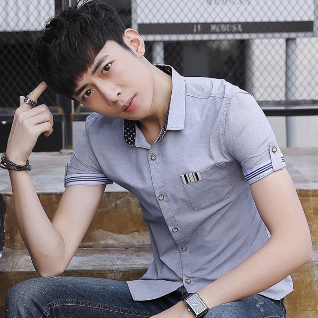 Áo sơ mi nam ngắn tay đính nút Mã M554 Thời trang DEAL123 SHOP cao cấp Hàng chất lượng VNXK
