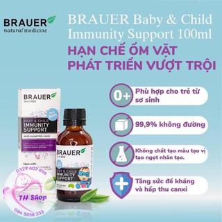 Siro Tăng Đề Kháng Brauer Immunity 100ml Cho Bé Từ 6 Tháng +