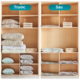 Combo 10 Túi Hút Chân Không Size 80x100 Cỡ Lớn Đựng Chăn Màn Ga Gối Tiết Kiệm Nhiều Không Gian