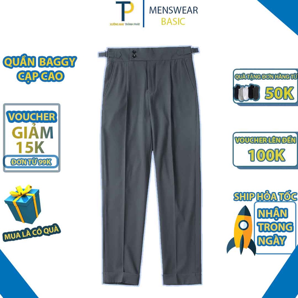 Quần baggy nam cạp cao chất liệu co giãn cao cấp thương hiệu cao cấp