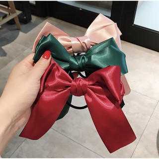 Dây buộc tóc nơ lụa sa tin phong cách tiểu thư
