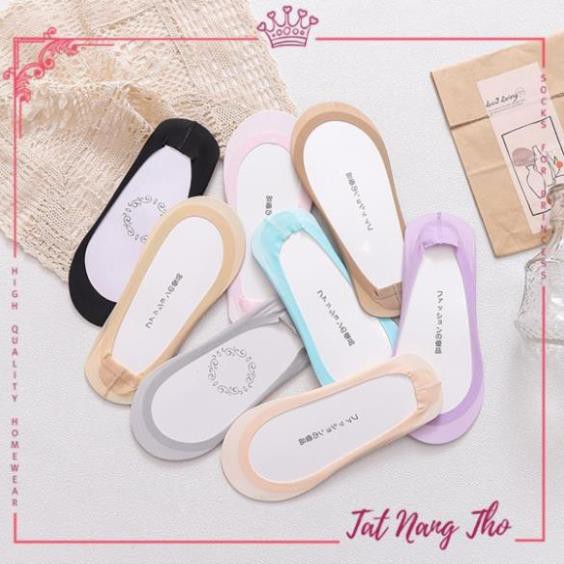 𝐑ẻ Set tất lười nữ 8 đôi màu pastel chất lụa mịn chảy trên da khoét sâu thoải mái đi giày cao gót SD54 * ˇ