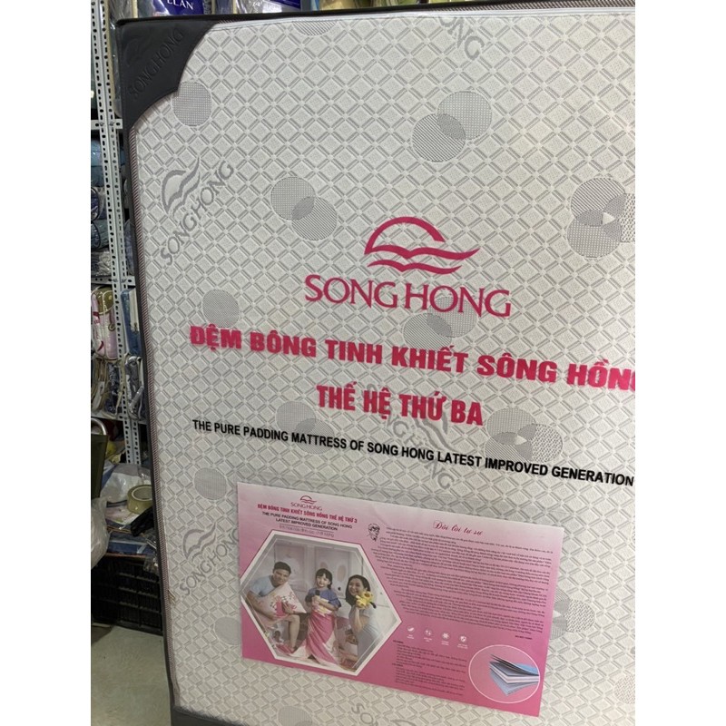 [ -35%+quà tặng 🎁]Đệm Bông Ép Tinh Khiết sông Hồng thế hệ 3 ( 150cm x190cm x15cm )