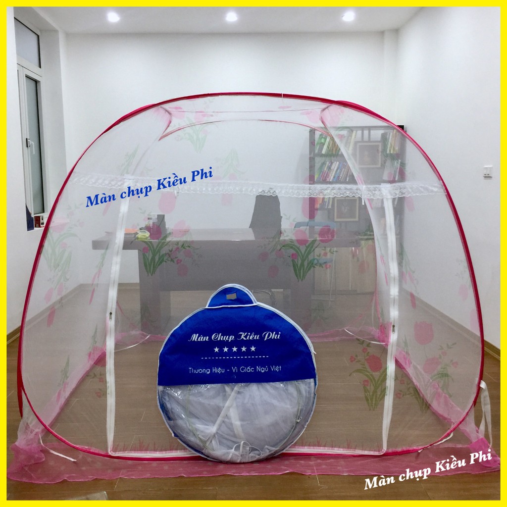 Màn chụp tự bung Kiều Phi - Mẫu mùng tự bung người lớn đỉnh vuông 1m2 1m6 1m8 2m2 gấp gọn thông minh