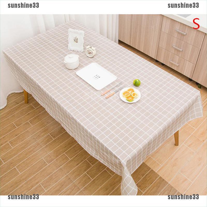 Khăn Trải Bàn Vải Lanh Họa Tiết Ca Rô Trắng Đen Trang Trí Phòng Khách / Nhà Bếp