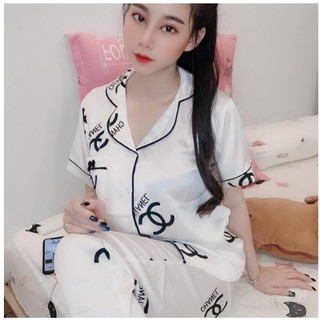 [XẢ KHO] BỘ LỤA SATIN HỌA TIẾT CỘC DÀI