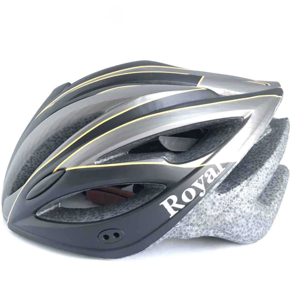 Mũ bảo hiểm xe đạp cao cấp - Royal M26B - Đen line xám
