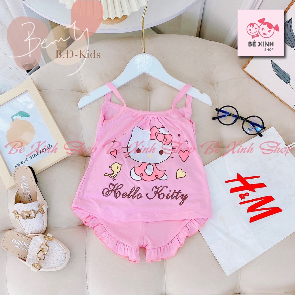 Bé gái Quần áo đồ bộ hè 2 dây cho bé gái Minky Mom [Cực Hot] Bộ hai 2 dây sét đồ cho bé gái mùa hè vải thun lạnh 2_DÂY