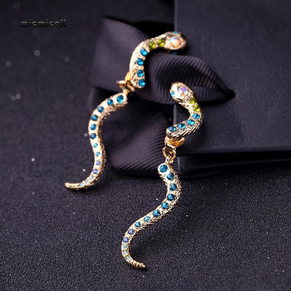 Bông Tai Hình Rắn Gắn Đá Thời Trang Vintage Cho Nữ