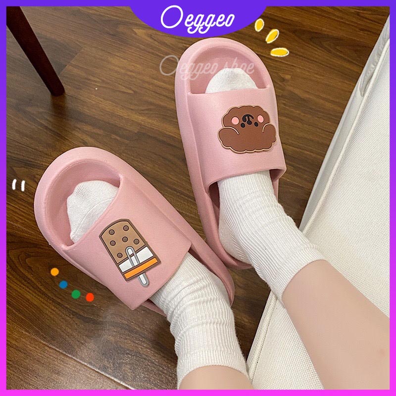 Dép Đi Trong Nhà Đế Dày Họa Tiết Hoạt Hình Dễ Thương Cho Nữ