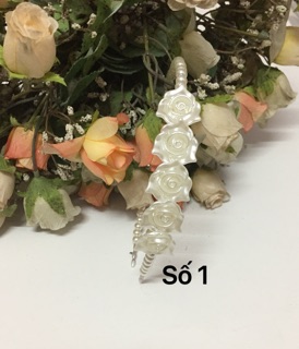 32/- Cài tóc ngọc trai hoa handmade