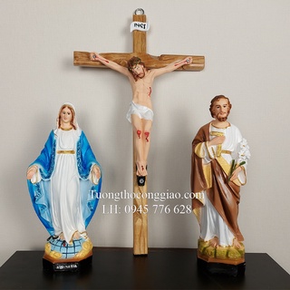Bộ tượng Bàn thờ Thiên Chúa 30cm